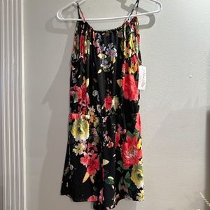 NWT Pink Lily Boutique "Because of Your Love" Romper, Black/Floral